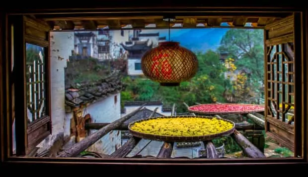 婺源篁岭晒秋天下美